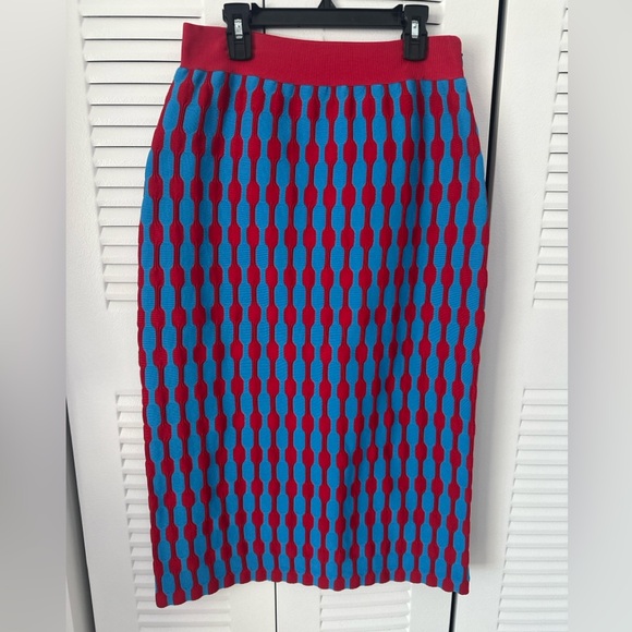 TORY BURCH Bubble Stripe Skirt blue & red - Picture 2 of 8